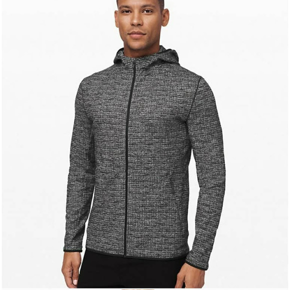 Lululemon jacket men's large Surge warm 1/2 zip grey/black speckle - Picture 1 of 12
